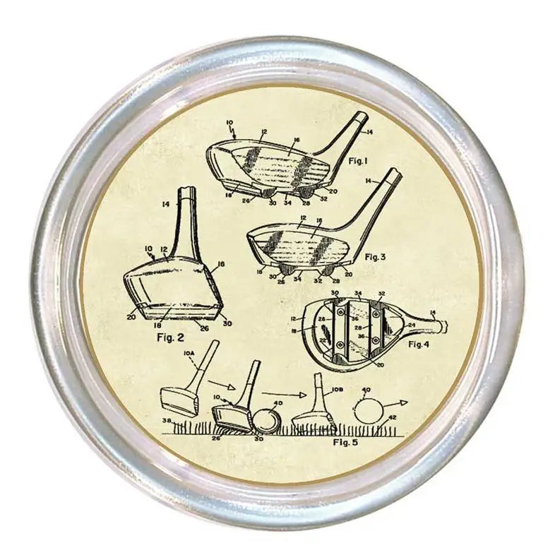 Ivory Antique Golf Patent Coaster