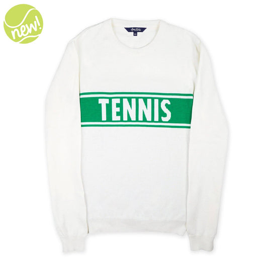 Club Sport Sweater: White / Green Tennis