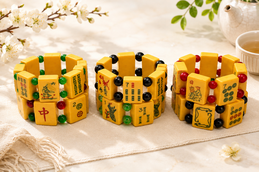Vintage Handmade Bakelite Mahjong Bracelet