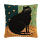 Black Cat In A Corner Hook Pillow - Warren Kimble