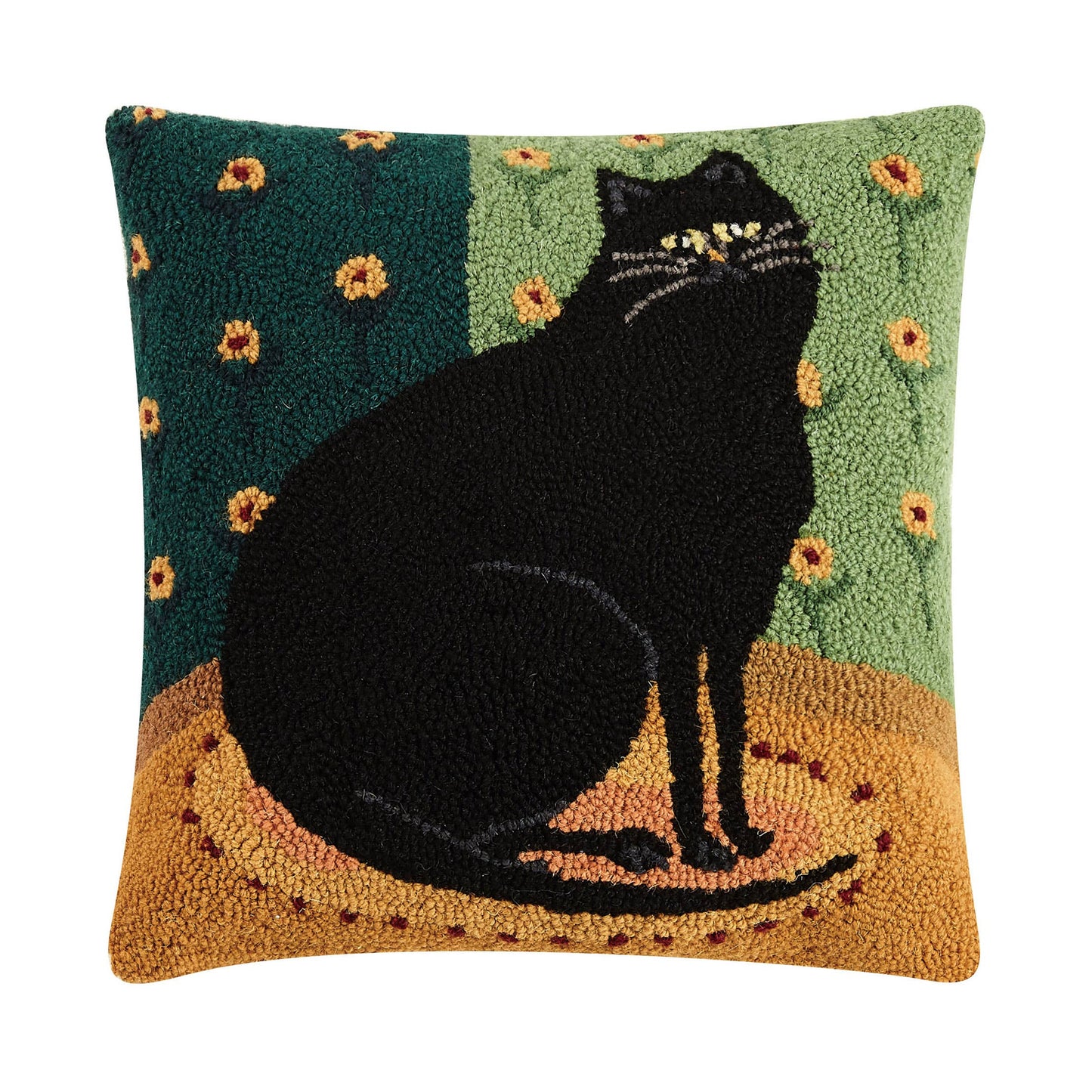 Black Cat In A Corner Hook Pillow - Warren Kimble