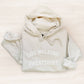 Light gray hoodie with 'DOG WALKING SWEATSHIRT' text on a light beige background