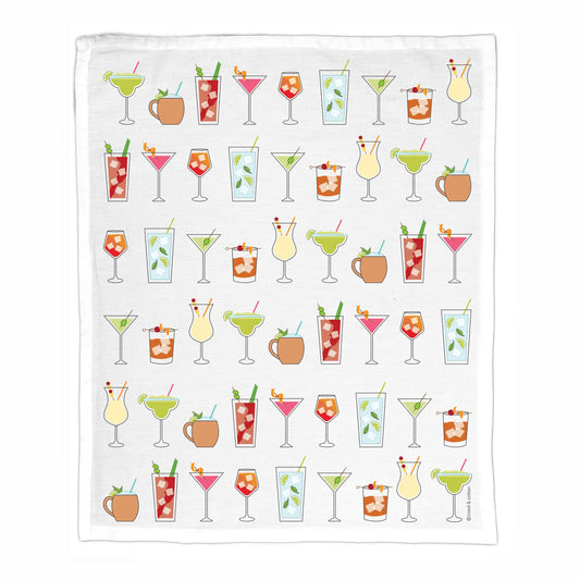 Organic Cotton Tea Towel - Classic Cocktails
