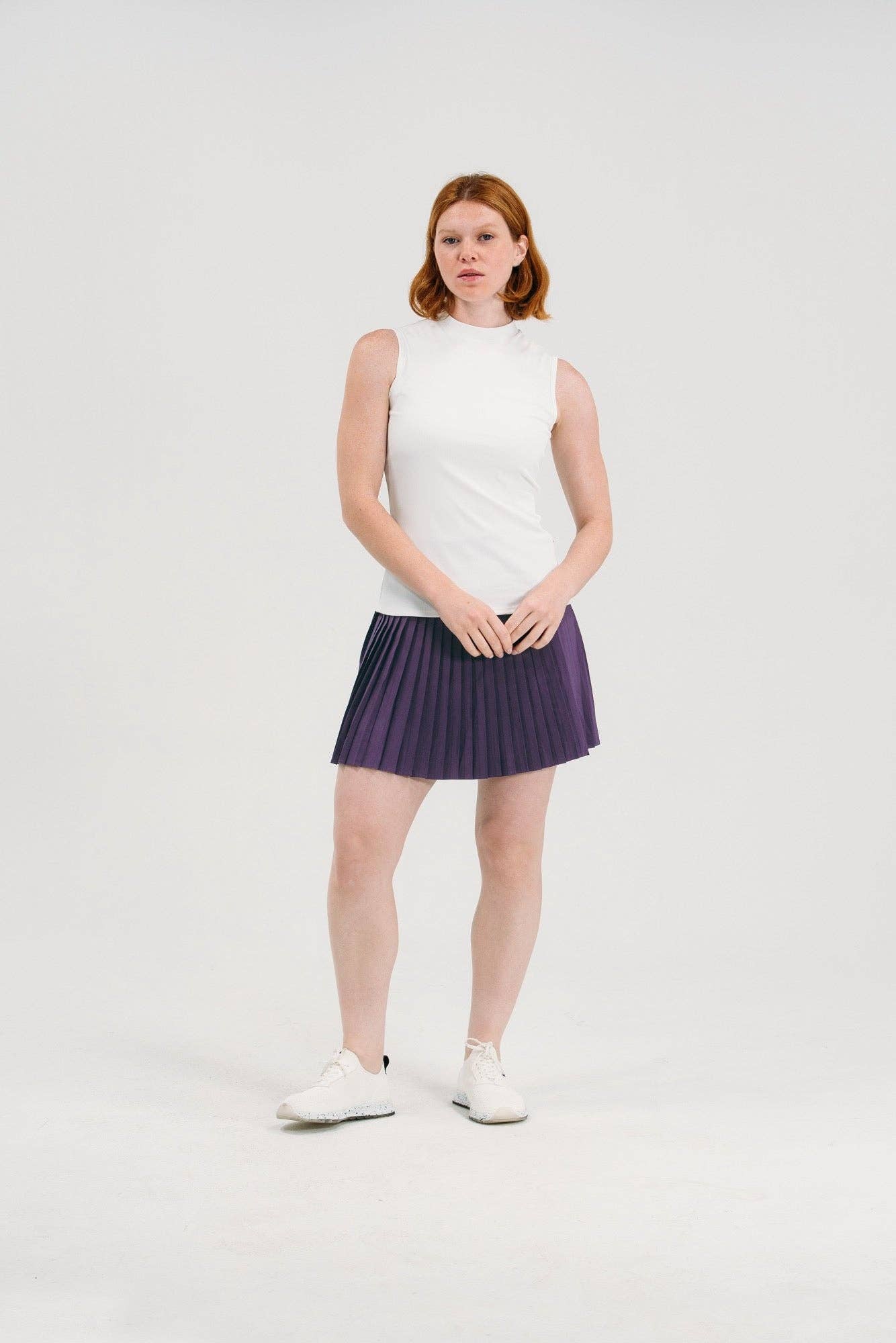 Foray Golf - Pleated Performance Skirt: Plum / M