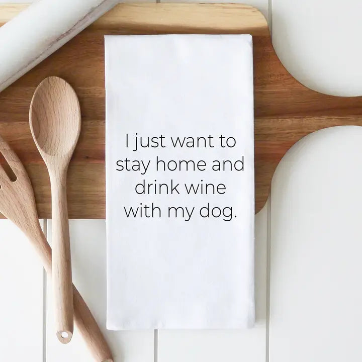Wine with My Dog Tea Towel