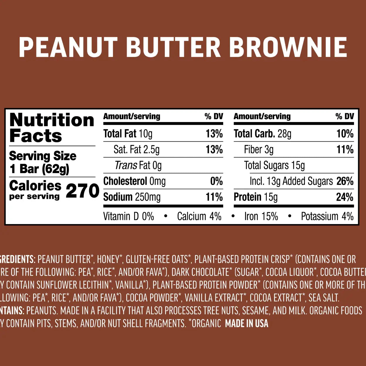 Peanut Butter Brownie Protein Bar