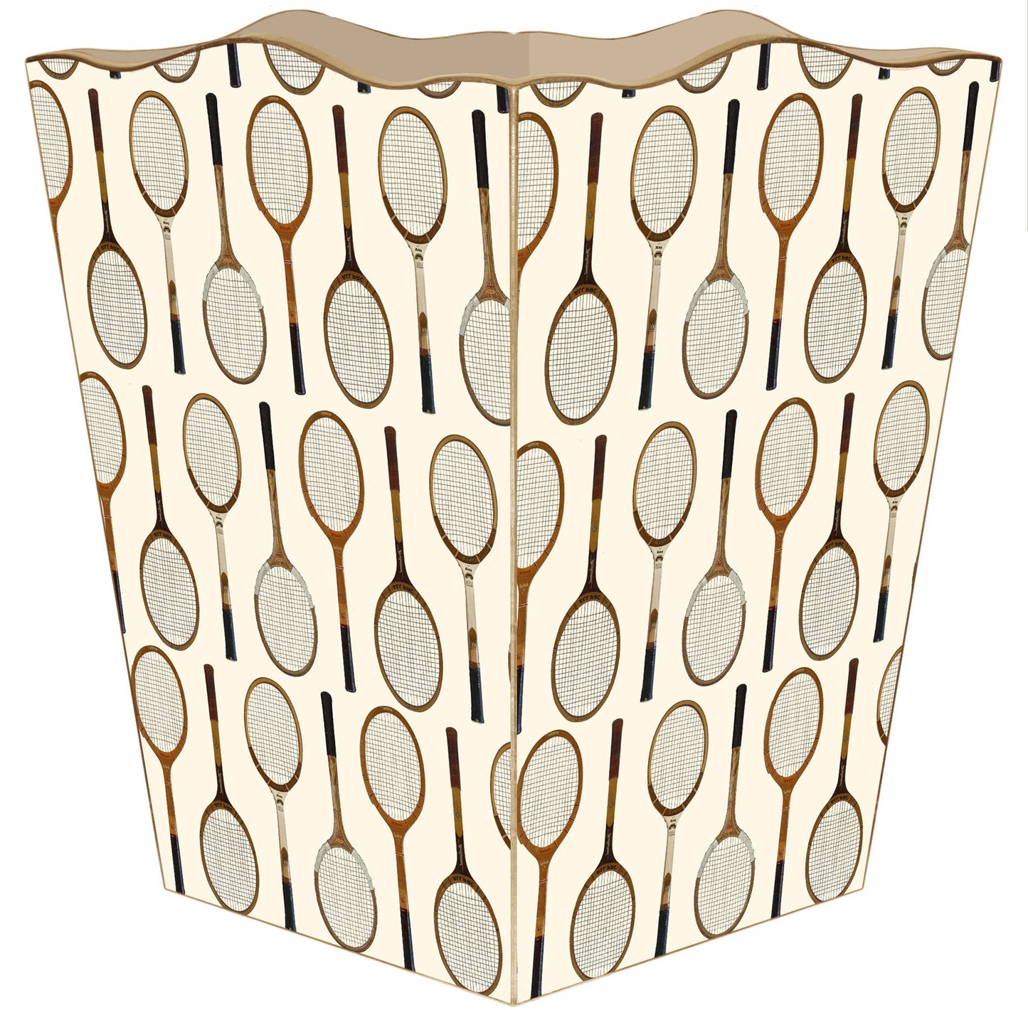 Marye-Kelley - Antique Tennis Racket Pattern Ivory: Flat Top