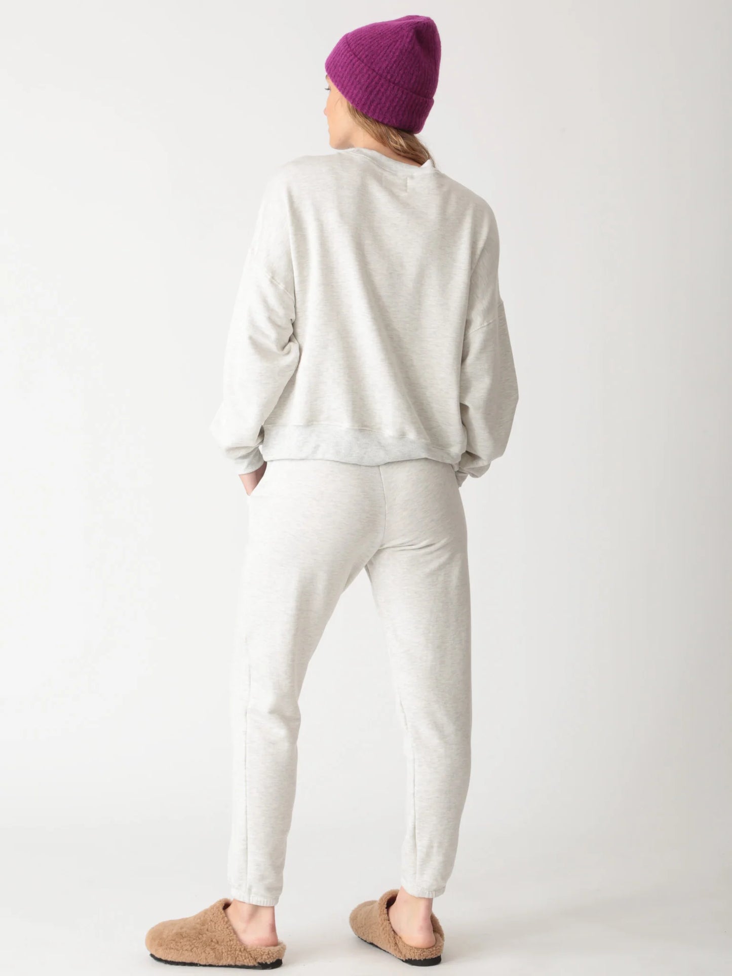 Siesta Sweatpant-Lux Fleece in Light Heather Grey