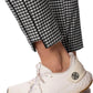 BLACK/WHITE CHECKERED STRETCH ANKLE PANT