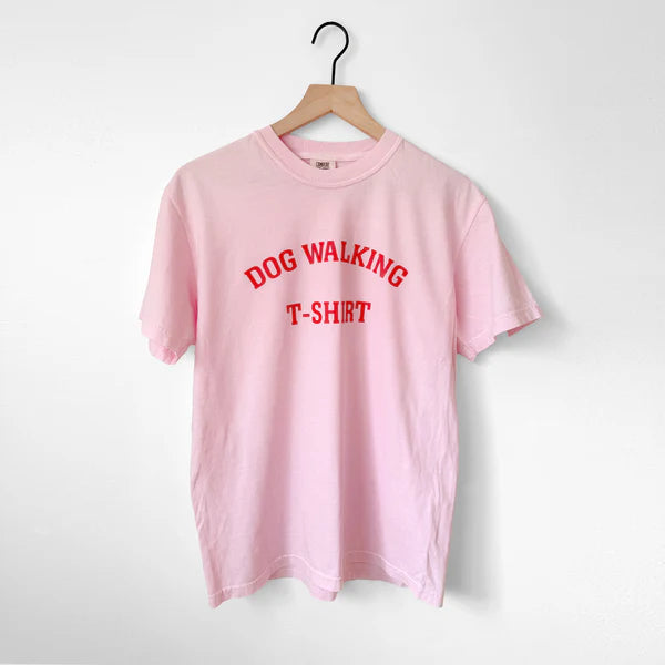 Dog Walking T-Shirts - Blossom/Red