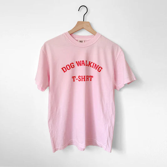 Dog Walking T-Shirts - Blossom/Red