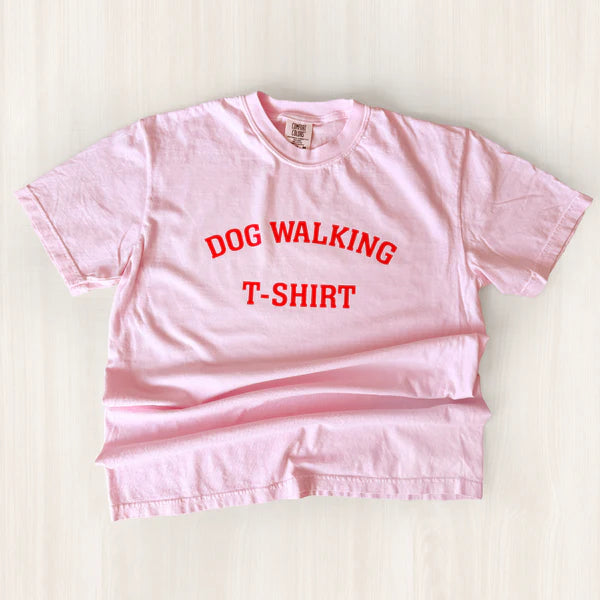 Dog Walking T-Shirts - Blossom/Red