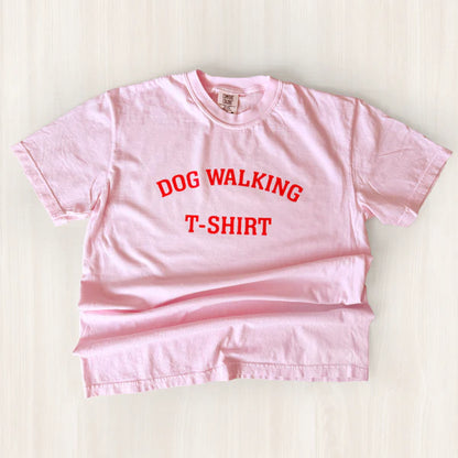 Dog Walking T-Shirts - Blossom/Red