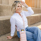 Blush HydroBag® with Blush and Ivory Striped Strap