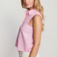 The Boxy Sleeveless Shirt - Pink/White