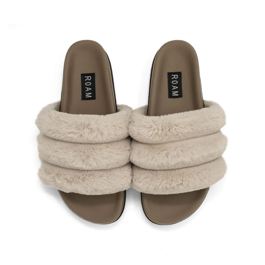 BUNNY SLIDER FAUX FUR - CEMENT