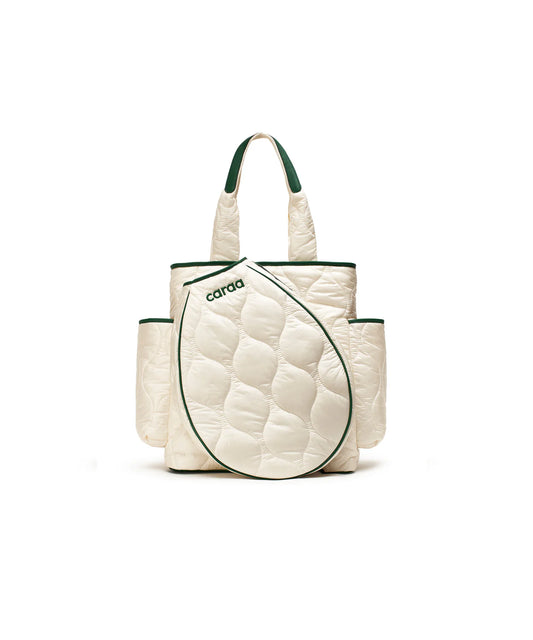 Tennis Quilted Backpack Tote in Ivory