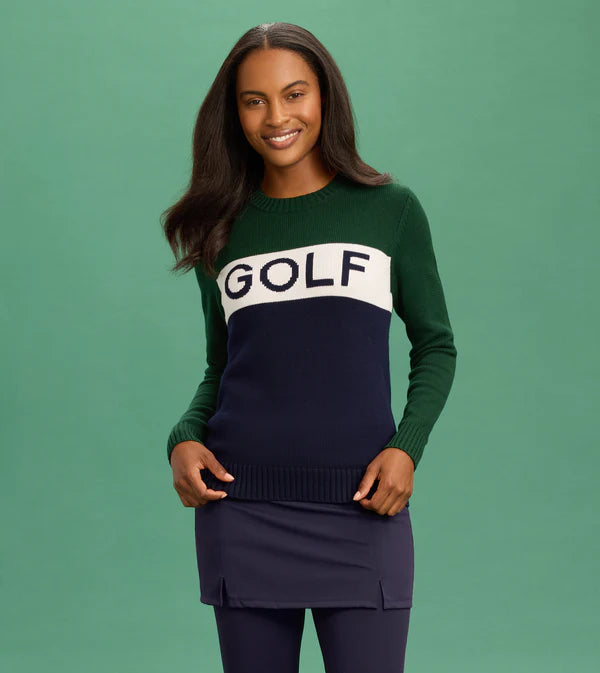Colorblock Club Golf Sweater - Hunter Navy