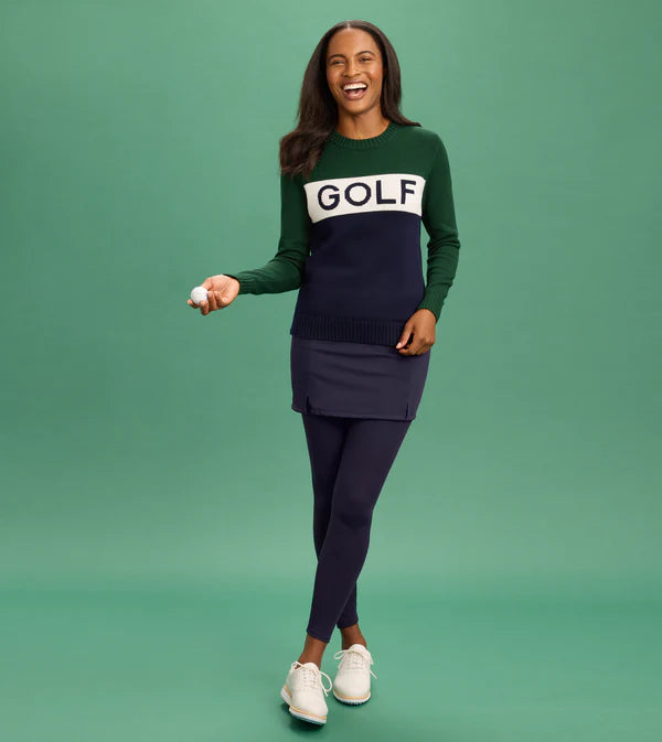 Colorblock Club Golf Sweater - Hunter Navy