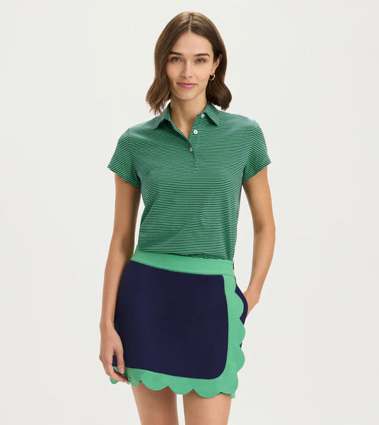 Stretch Short Sleeve Cotton Polo - Greenbriar Blue Depths