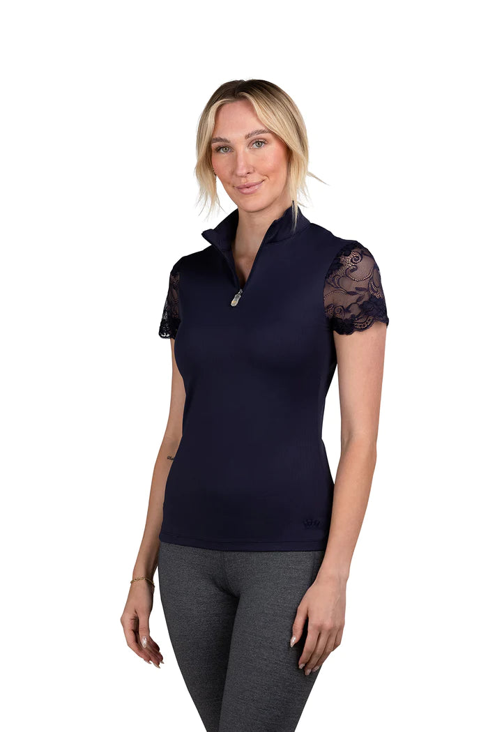 1/4 ZIP Galloon Lace - Navy