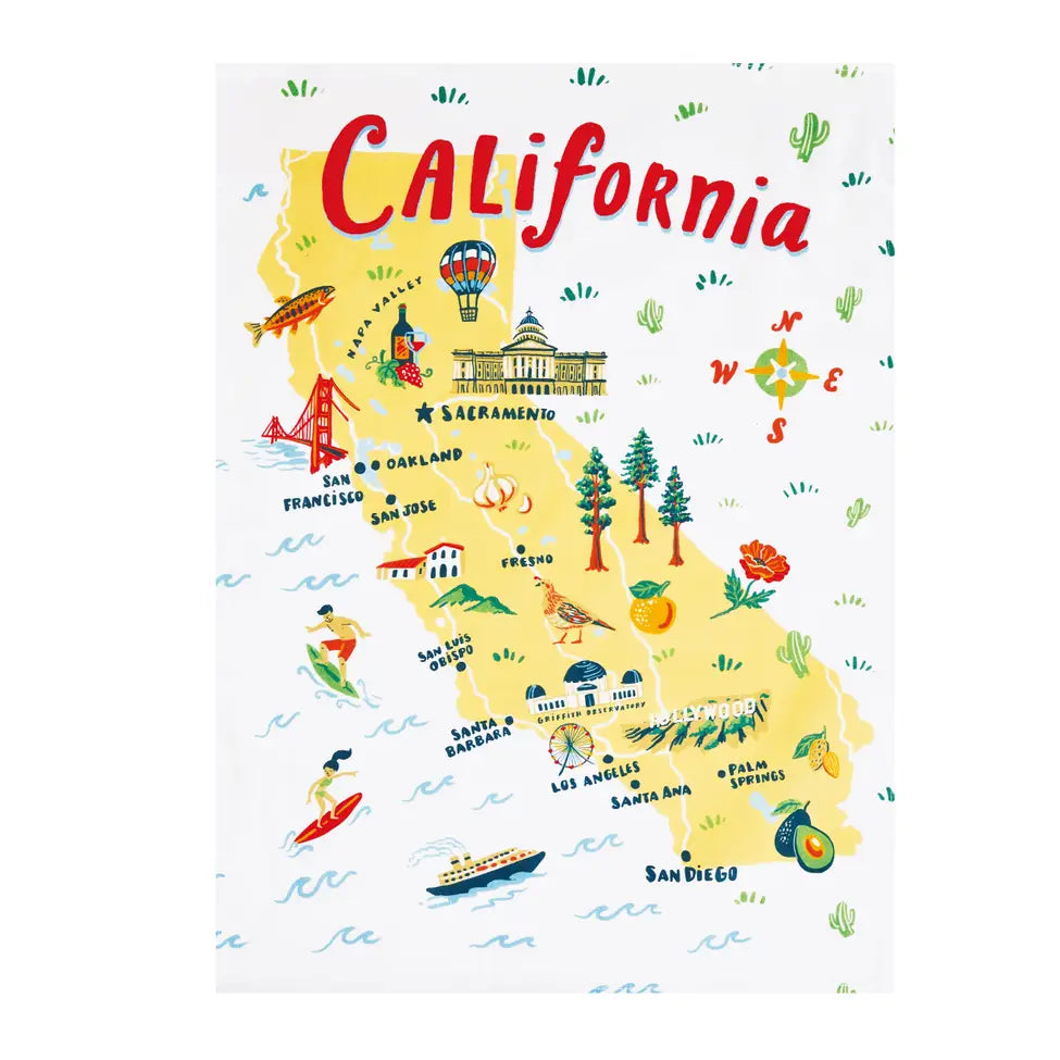 California Printed Kitchen Towel
