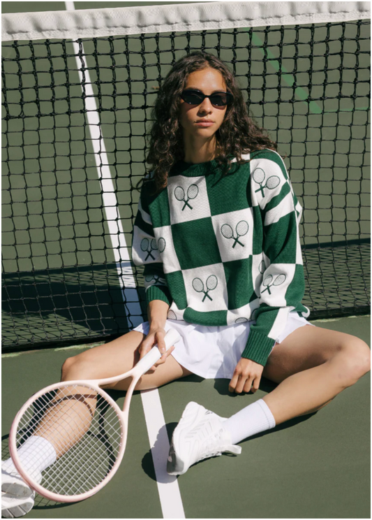 RILEY SWEATER - CHECKERED TENNIS