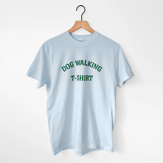 Dog Walking T-Shirts - Chambray/Green