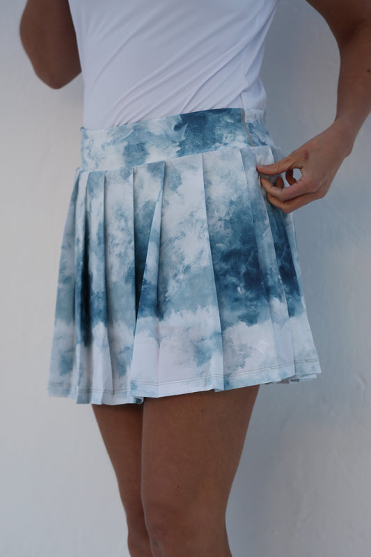 Box Pleated Skort: Cloud Print