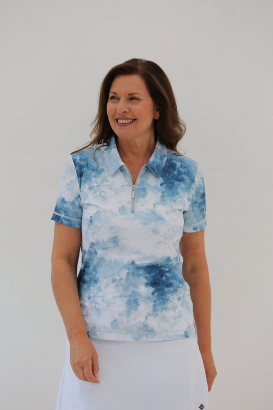 Cloud Print Short Sleeve Shirt