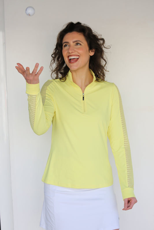 Daffodil - Women's Sheer Long Sleeve Golf Shirt (Ladder Design)