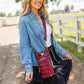 Dark Cherry HydroBag® with Cherry and Black Striped Strap