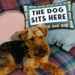 Dog Sits Here Needlepoint Pillow
