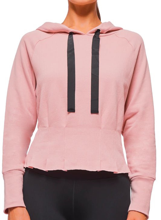 Pleated Hoodie by Urban Savage - Dusty Rose