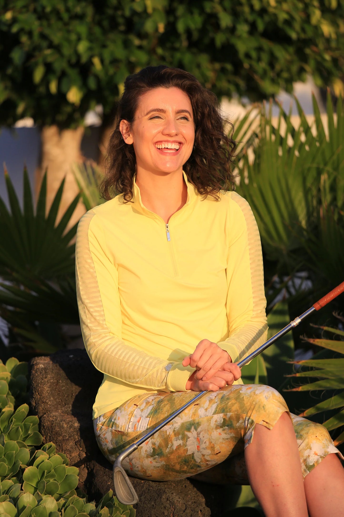 Ladder Design / Sheer Long Sleeve Shirt - Daffodil