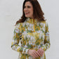 Long Sleeve Mock Collar Shirt - Daisies