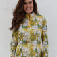 Long Sleeve Mock Collar Shirt - Daisies