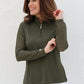 Ladder Design / Sheer Long Sleeve Golf Shirt - Moss