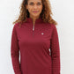 Ladder Design / Sheer Long Sleeve Golf Shirt - Claret