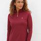Ladder Design / Sheer Long Sleeve Golf Shirt - Claret