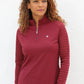 Ladder Design / Sheer Long Sleeve Golf Shirt - Claret