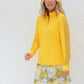 Ladder Design / Sheer Long Sleeve Golf Shirt - Marigolds
