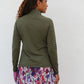 Ladder Design / Sheer Long Sleeve Golf Shirt - Moss