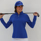 Aqua - Women's Sheer Long Sleeve Golf Shirt (Ladder Design)