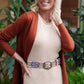 Folklorica Floral Embroidered Wool Belt - Cream