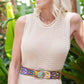 Folklorica Floral Embroidered Wool Belt - Olive