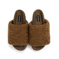 FUZZY PLATFORM WITH FAUX SHEARLING - COGNAC