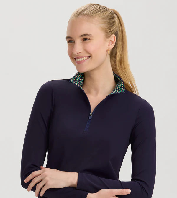 Solid 1/4 Zip - Navy