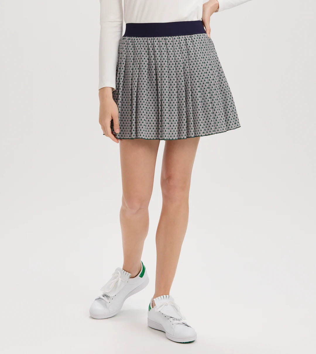 Geo Print Pleated Skort - Hunter Geo