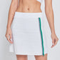 Golf Side Zip Skort in White Lace with Green Trim